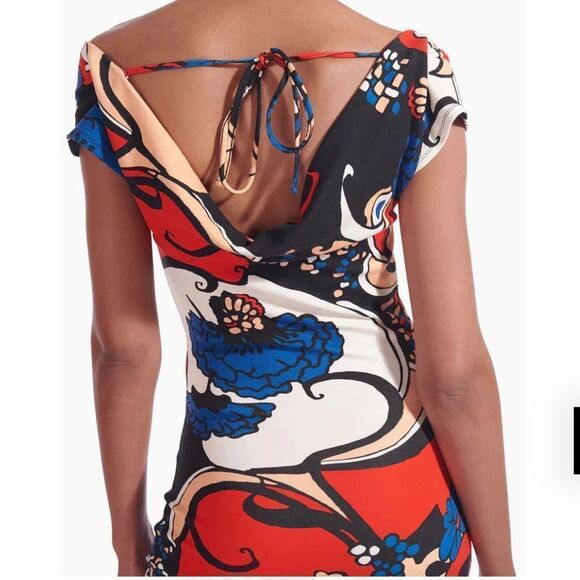 STAUD- GENEVIEVE DRESS IN SEASIDE FLORAL size XS - Picture 4 of 16